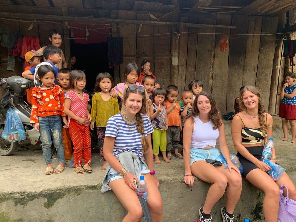 Travellers and local community in Ha Giang